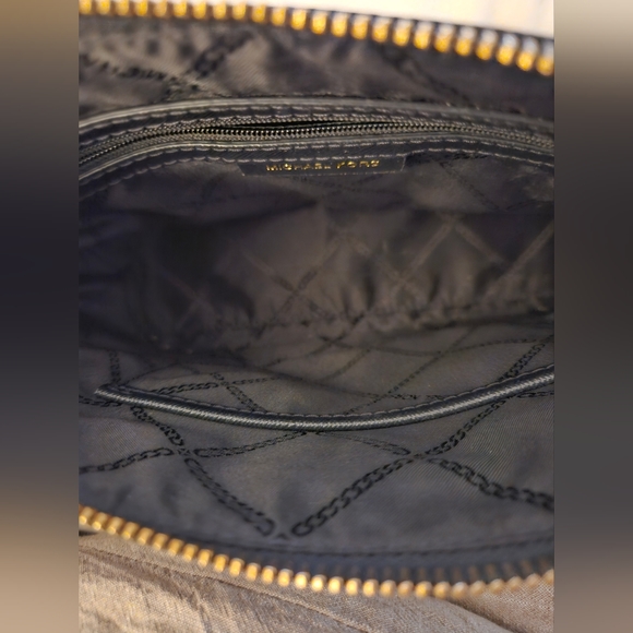 Michael Kors Black Leather Large Dome Bag with Gold Chain Strap - Picture 11 of 16